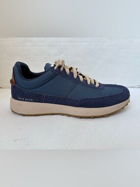 Cole Haan Men’s Blue Canvas Suede Sneakers 10.5M Grand Crosscourt Casual Fashion